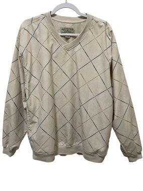 Boca Classics Club Golf Pullover Windbreaker V-Neck Pockets Lightweight Men M